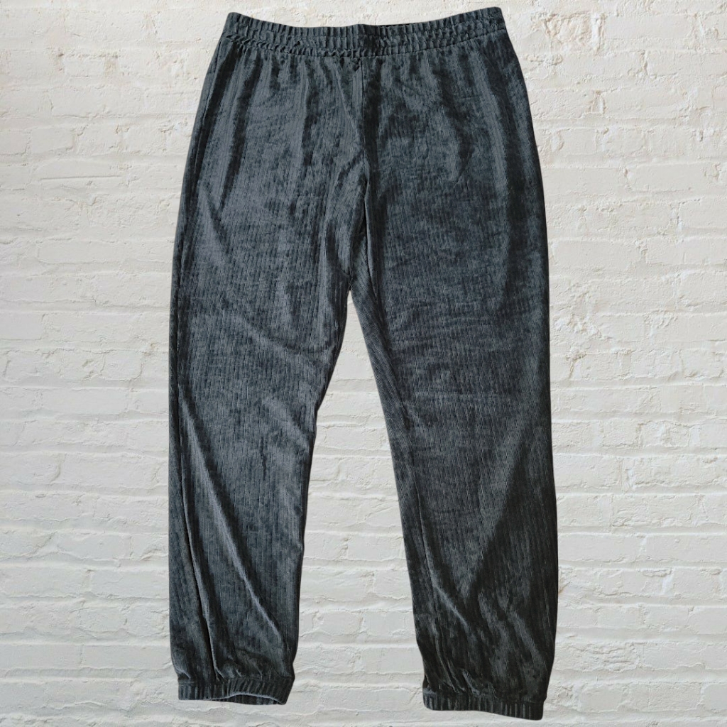 No Boundaries Velour Ribbed Joggers Size Xxl Jr Dark Gray Pull On Elastic Waist